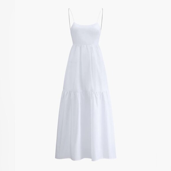 NWT Commense Solid Backless Long Dress in White - Picture 1 of 8
